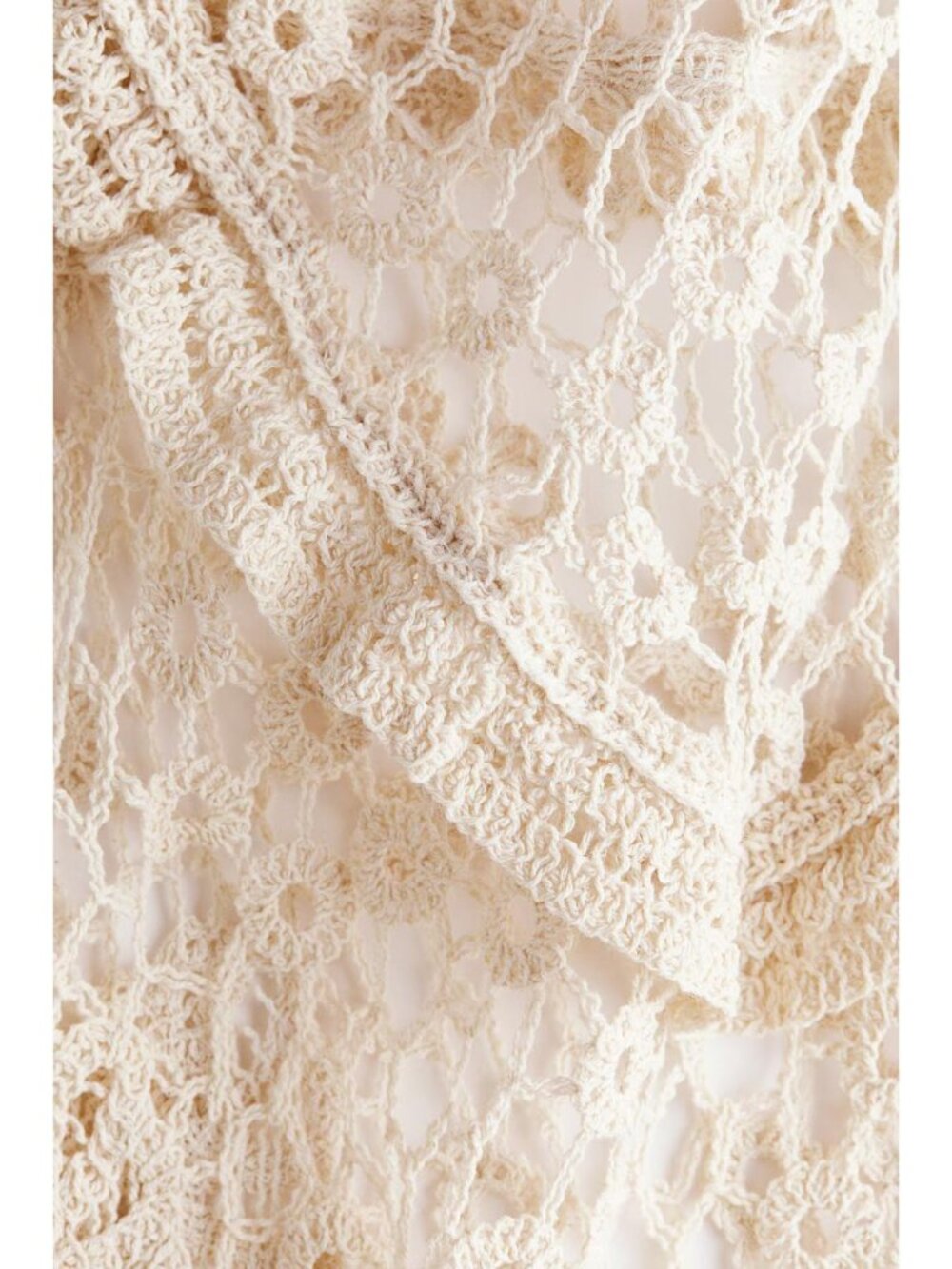 H&M FLUTTER-SLEEVED CROCHET-LOOK DRESS - Picture 7 of 7